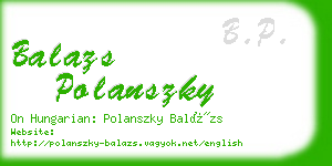 balazs polanszky business card